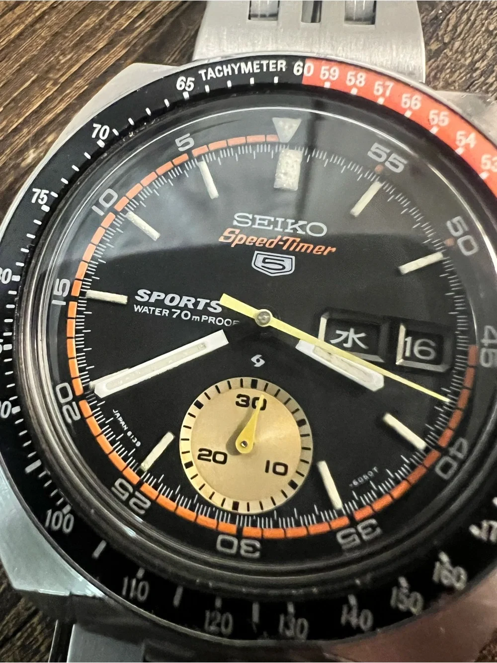 Vintage Seiko 5 Sports Speed-Timer 6139-6030 Chronograph April 1970 Proof Dial